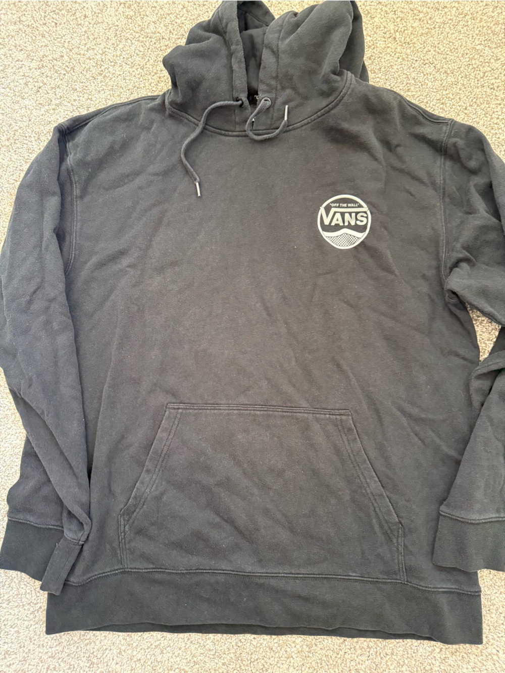 Vans Black Pullover Hoodie with Chest Logo